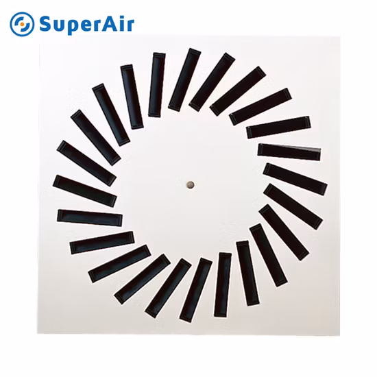 Ceiling Ventilation Roller Shutter Grille Square Aluminum Alloy Access Cover Central Outlet Grille Hot and Cold Air Diffuser
