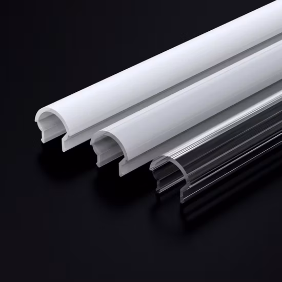 Half Round Shape LED Plastic Lamp Cover Extrusion Tube PC Light Diffuser Cover